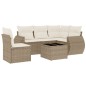 vidaXL Juego de sofás jardín con cojines 6 pzas ratán sintético beige vidaXL Juego de sofás jardín con cojines 6 pzas ratán sintético beige