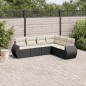 vidaXL Set de sofás de jardín 6 piezas y cojines ratán sintético negro vidaXL Set de sofás de jardín 6 piezas y cojines ratán sintético negro