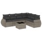 vidaXL Set de sofás de jardín 7 piezas con cojines ratán PE gris vidaXL Set de sofás de jardín 7 piezas con cojines ratán PE gris