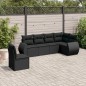 vidaXL Set de sofás de jardín 6 piezas y cojines ratán sintético negro vidaXL Set de sofás de jardín 6 piezas y cojines ratán sintético negro