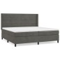 vidaXL Cama box spring con colchón terciopelo gris oscuro 200x200 cm vidaXL Cama box spring con colchón terciopelo gris oscuro 200x200 cm