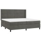 vidaXL Cama box spring con colchón terciopelo gris oscuro 200x200 cm vidaXL Cama box spring con colchón terciopelo gris oscuro 200x200 cm