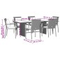 vidaXL Set de comedor de jardín 7 pzas y cojines ratán sintético negro vidaXL Set de comedor de jardín 7 pzas y cojines ratán sintético negro