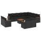 vidaXL Set de sofás de jardín y cojines 13 pzas ratán sintético negro vidaXL Set de sofás de jardín y cojines 13 pzas ratán sintético negro