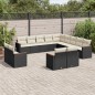 vidaXL Set de sofás de jardín y cojines 13 pzas ratán sintético negro vidaXL Set de sofás de jardín y cojines 13 pzas ratán sintético negro