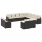 vidaXL Set de sofás de jardín y cojines 13 pzas ratán sintético negro vidaXL Set de sofás de jardín y cojines 13 pzas ratán sintético negro