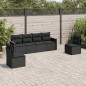 vidaXL Set de sofás de jardín 6 piezas y cojines ratán sintético negro vidaXL Set de sofás de jardín 6 piezas y cojines ratán sintético negro