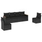 vidaXL Set de sofás de jardín 6 piezas y cojines ratán sintético negro vidaXL Set de sofás de jardín 6 piezas y cojines ratán sintético negro