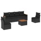 vidaXL Set de comedor de jardín 7 pzas y cojines ratán sintético negro vidaXL Set de comedor de jardín 7 pzas y cojines ratán sintético negro