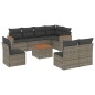 vidaXL Set de muebles de jardín 9 pzas y cojines ratán sintético gris vidaXL Set de muebles de jardín 9 pzas y cojines ratán sintético gris