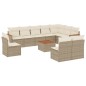 vidaXL Set de sofás de jardín 11pzas con cojines ratán sintético beige vidaXL Set de sofás de jardín 11pzas con cojines ratán sintético beige
