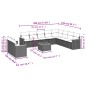 vidaXL Set de sofás de jardín 11 pzas y cojines ratán sintético gris vidaXL Set de sofás de jardín 11 pzas y cojines ratán sintético gris