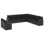 vidaXL Set de sofás de jardín 11 pzas y cojines ratán sintético negro vidaXL Set de sofás de jardín 11 pzas y cojines ratán sintético negro