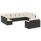 vidaXL Set de sofás de jardín 12 piezas cojines ratán sintético negro vidaXL Set de sofás de jardín 12 piezas cojines ratán sintético negro