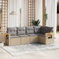 vidaXL Juego de sofás jardín con cojines 5 pzas ratán sintético beige vidaXL Juego de sofás jardín con cojines 5 pzas ratán sintético beige