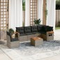 vidaXL Set de sofás de jardín 7 piezas con cojines ratán PE gris vidaXL Set de sofás de jardín 7 piezas con cojines ratán PE gris