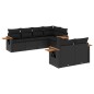 vidaXL Set de comedor de jardín 7 pzas y cojines ratán sintético negro vidaXL Set de comedor de jardín 7 pzas y cojines ratán sintético negro