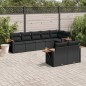 vidaXL Set de sofás de jardín 8 piezas y cojines ratán sintético negro vidaXL Set de sofás de jardín 8 piezas y cojines ratán sintético negro