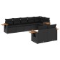vidaXL Set de sofás de jardín 8 piezas y cojines ratán sintético negro vidaXL Set de sofás de jardín 8 piezas y cojines ratán sintético negro