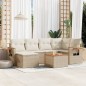 vidaXL Set sofás de jardín 7 piezas y cojines ratán sintético beige vidaXL Set sofás de jardín 7 piezas y cojines ratán sintético beige
