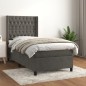 vidaXL Cama box spring con colchón terciopelo gris oscuro 80x200 cm vidaXL Cama box spring con colchón terciopelo gris oscuro 80x200 cm