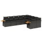 vidaXL Set de sofás de jardín 8 piezas y cojines ratán sintético negro vidaXL Set de sofás de jardín 8 piezas y cojines ratán sintético negro