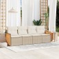vidaXL Juego de sofás jardín con cojines 4 pzas ratán sintético beige vidaXL Juego de sofás jardín con cojines 4 pzas ratán sintético beige