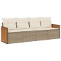 vidaXL Juego de sofás jardín con cojines 4 pzas ratán sintético beige vidaXL Juego de sofás jardín con cojines 4 pzas ratán sintético beige