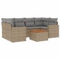 vidaXL Set sofás de jardín 7 piezas y cojines ratán sintético beige vidaXL Set sofás de jardín 7 piezas y cojines ratán sintético beige