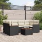 vidaXL Set de comedor de jardín 7 pzas y cojines ratán sintético negro vidaXL Set de comedor de jardín 7 pzas y cojines ratán sintético negro