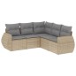 vidaXL Juego de sofás jardín con cojines 5 pzas ratán sintético beige vidaXL Juego de sofás jardín con cojines 5 pzas ratán sintético beige