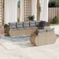 vidaXL Juego de sofás de jardín con cojines beige 8 pzas ratán PE vidaXL Juego de sofás de jardín con cojines beige 8 pzas ratán PE