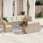 vidaXL Juego de sofás de jardín con cojines beige 8 pzas ratán PE vidaXL Juego de sofás de jardín con cojines beige 8 pzas ratán PE