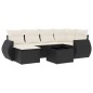 vidaXL Set de comedor de jardín 7 pzas y cojines ratán sintético negro vidaXL Set de comedor de jardín 7 pzas y cojines ratán sintético negro