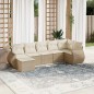 vidaXL Set sofás de jardín 7 piezas y cojines ratán sintético beige vidaXL Set sofás de jardín 7 piezas y cojines ratán sintético beige
