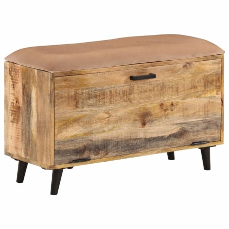 vidaXL Banco zapatero madera maciza de mango 80x30x45 cm