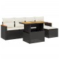 vidaXL Set de sofás de jardín 6 piezas y cojines ratán sintético negro vidaXL Set de sofás de jardín 6 piezas y cojines ratán sintético negro