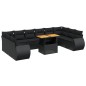 vidaXL Set de sofás de jardín 11 pzas y cojines ratán sintético negro vidaXL Set de sofás de jardín 11 pzas y cojines ratán sintético negro
