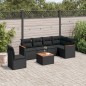 vidaXL Set de comedor de jardín 7 pzas y cojines ratán sintético negro vidaXL Set de comedor de jardín 7 pzas y cojines ratán sintético negro