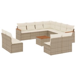 vidaXL Set de sofás de jardín 12 pzas y cojines ratán sintético marrón