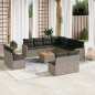 vidaXL Set de sofás de jardín 12 pzas con cojines ratán sintético gris vidaXL Set de sofás de jardín 12 pzas con cojines ratán sintético gris