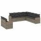 vidaXL Set de muebles de jardín 9 pzas y cojines ratán sintético gris vidaXL Set de muebles de jardín 9 pzas y cojines ratán sintético gris