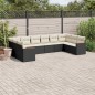 vidaXL Set de sofás de jardín 10 pzas cojines ratán sintético negro vidaXL Set de sofás de jardín 10 pzas cojines ratán sintético negro