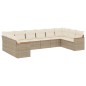 vidaXL Juego de sofás jardín con cojines beige 10 pzas ratán sintético vidaXL Juego de sofás jardín con cojines beige 10 pzas ratán sintético