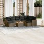 vidaXL Set de sofás de jardín 10 pzas con cojines ratán sintético gris vidaXL Set de sofás de jardín 10 pzas con cojines ratán sintético gris