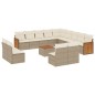 vidaXL Set sofás de jardín 14 pzas con cojines ratán sintético beige vidaXL Set sofás de jardín 14 pzas con cojines ratán sintético beige