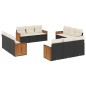 vidaXL Set de sofás de jardín 12 piezas cojines ratán sintético negro vidaXL Set de sofás de jardín 12 piezas cojines ratán sintético negro