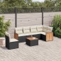 vidaXL Set de comedor de jardín 7 pzas y cojines ratán sintético negro vidaXL Set de comedor de jardín 7 pzas y cojines ratán sintético negro