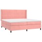 vidaXL Cama box spring con colchón terciopelo rosa 200x200 cm vidaXL Cama box spring con colchón terciopelo rosa 200x200 cm