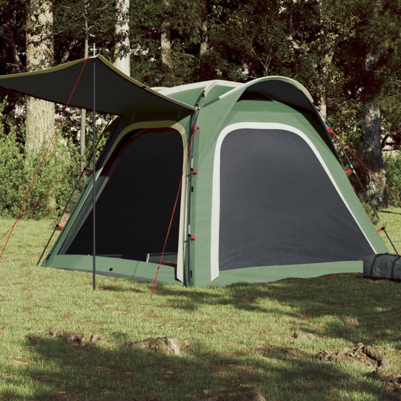 vidaXL Tienda de campaña 4 personas tafetán 185T verde 240x221x160 cm
